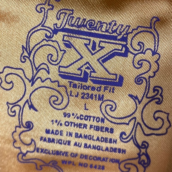 Twenty X Large 12 14 Shirt Top Blouse Button Down Plaid Western Cowgirl Purple - Picture 5 of 5